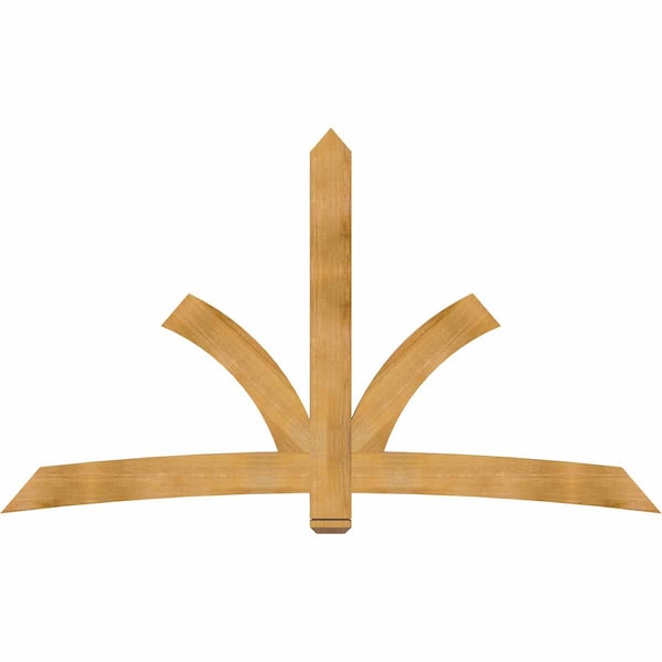 Ekena Millwork Davenport Rough Sawn Timber Gable Bracket, Western Red Cedar, 96"W x 56"H x 2"D x 6"F, 14/12 Pitch GBW096X56X0206DAV00RWR - main